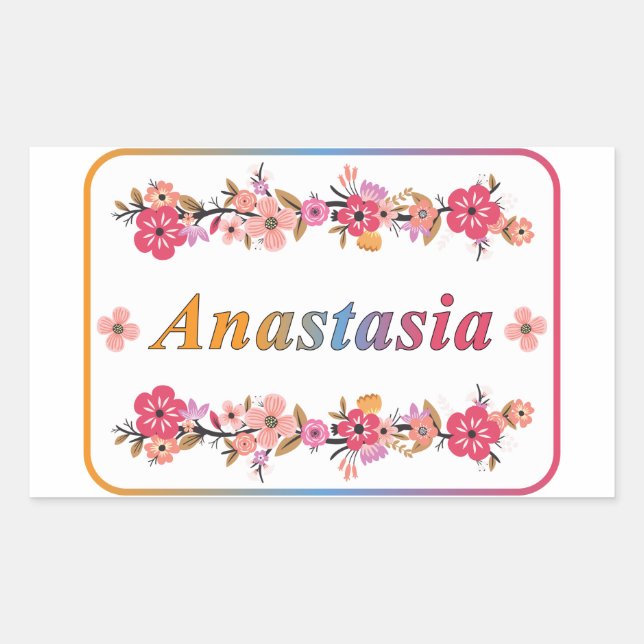 Anastasia Name Rectangular Sticker (Front)