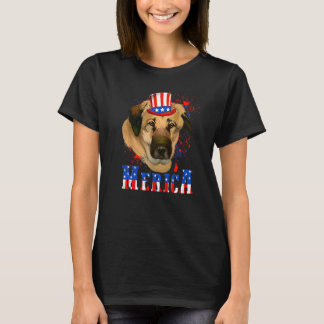 Anatolian Merica American Flag Dog Animal July 4th T-Shirt