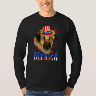 Anatolian Merica American Flag Dog Animal July 4th T-Shirt