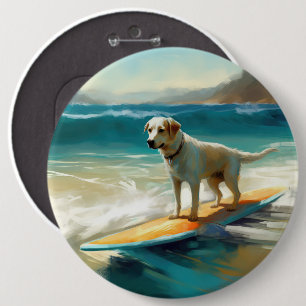 Anatolian Shepherd Beach Surfing Painting 6 Cm Round Badge