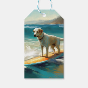 Anatolian Shepherd Beach Surfing Painting  Gift Tags