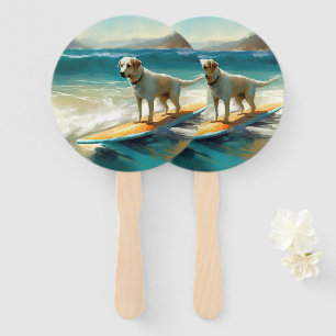 Anatolian Shepherd Beach Surfing Painting Hand Fan
