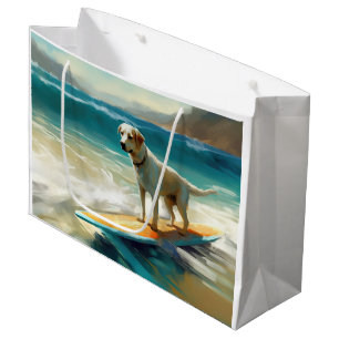Anatolian Shepherd Beach Surfing Painting Large Gift Bag