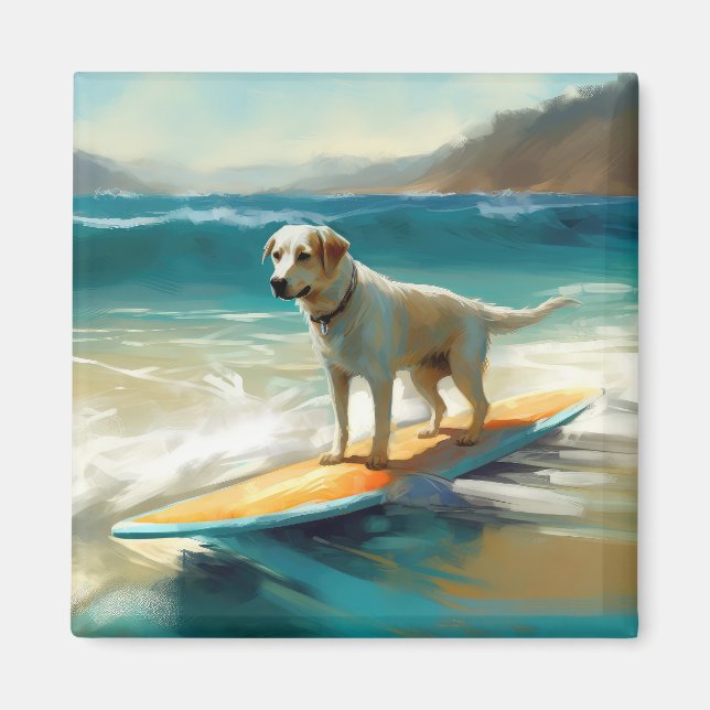Anatolian Shepherd Beach Surfing Painting  Magnet (Front)
