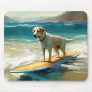 Anatolian Shepherd Beach Surfing Painting  Mouse Mat