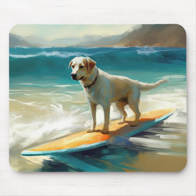Anatolian Shepherd Beach Surfing Painting  Mouse Mat (Front)