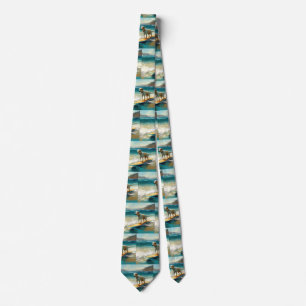 Anatolian Shepherd Beach Surfing Painting  Tie
