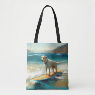 Anatolian Shepherd Beach Surfing Painting  Tote Bag