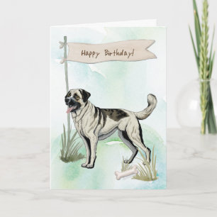 Anatolian Shepherd Breed Dog Under Birthday Sign Card