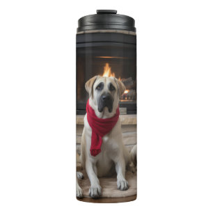 Anatolian Shepherd by the Fireplace Christmas Thermal Tumbler