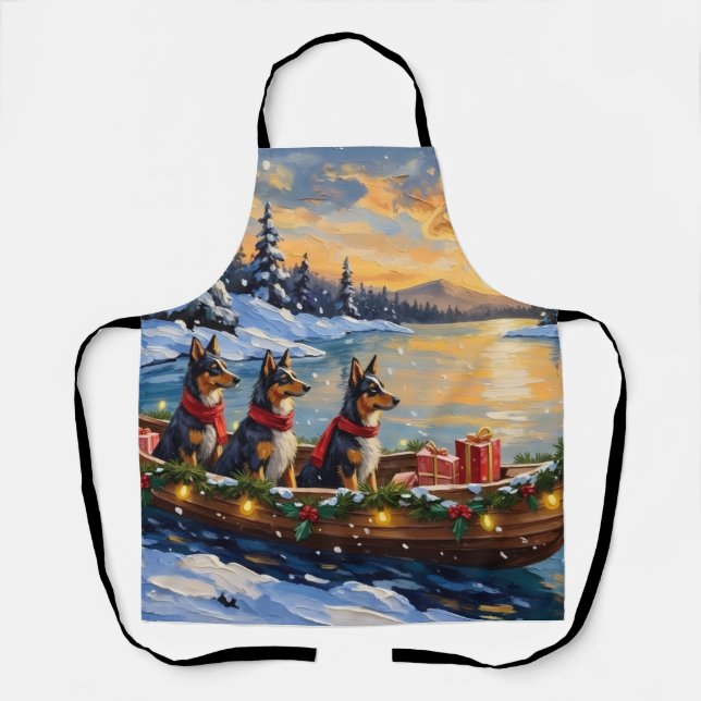 Anatolian Shepherd Christmas Boat Holiday Apron (Front)