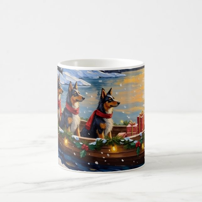 Anatolian Shepherd Christmas Boat Holiday Coffee Mug (Center)