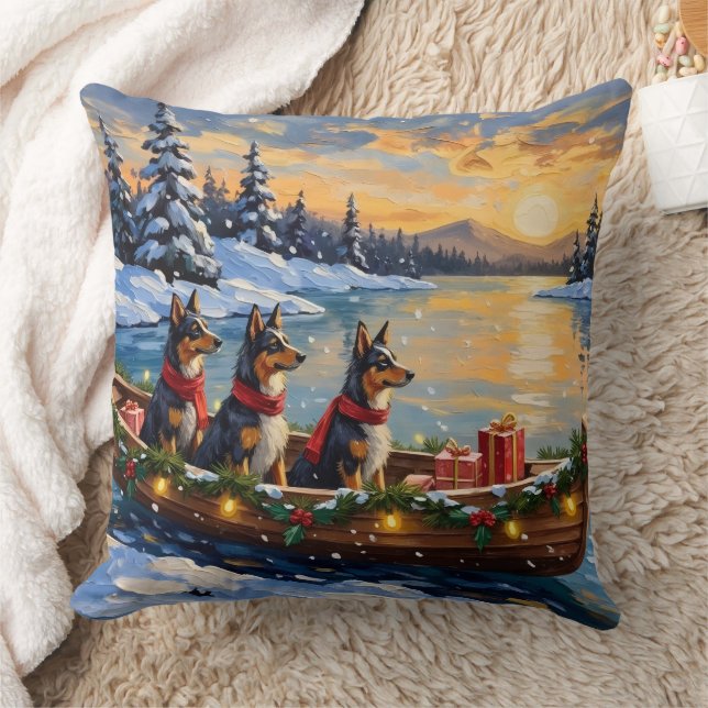 Anatolian Shepherd Christmas Boat Holiday Cushion (Blanket)