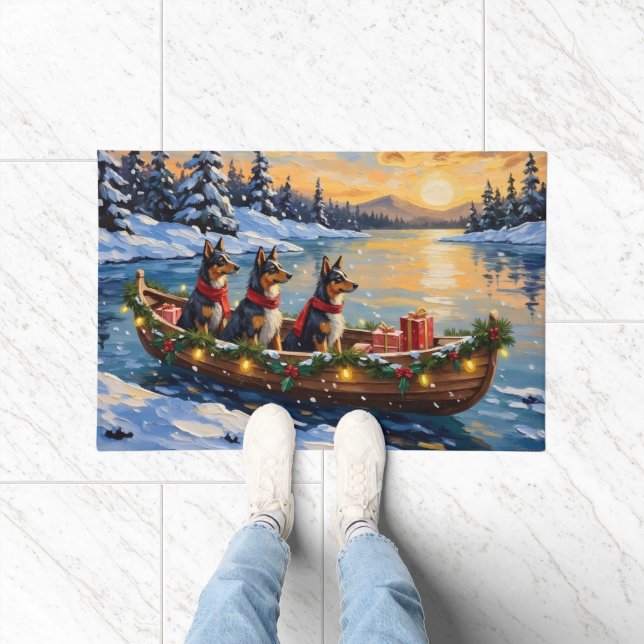 Anatolian Shepherd Christmas Boat Holiday Doormat (Indoor)