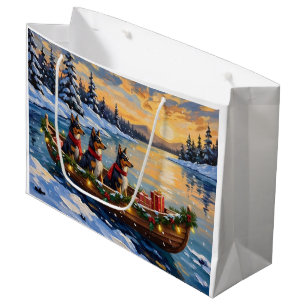 Anatolian Shepherd Christmas Boat Holiday Large Gift Bag