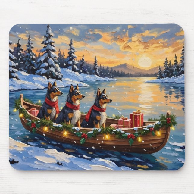 Anatolian Shepherd Christmas Boat Holiday Mouse Mat (Front)