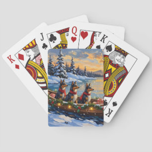 Anatolian Shepherd Christmas Boat Holiday Playing Cards