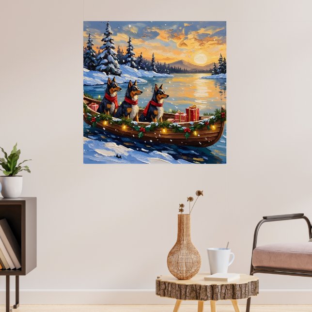 Anatolian Shepherd Christmas Boat Holiday Poster (Living Room 3)
