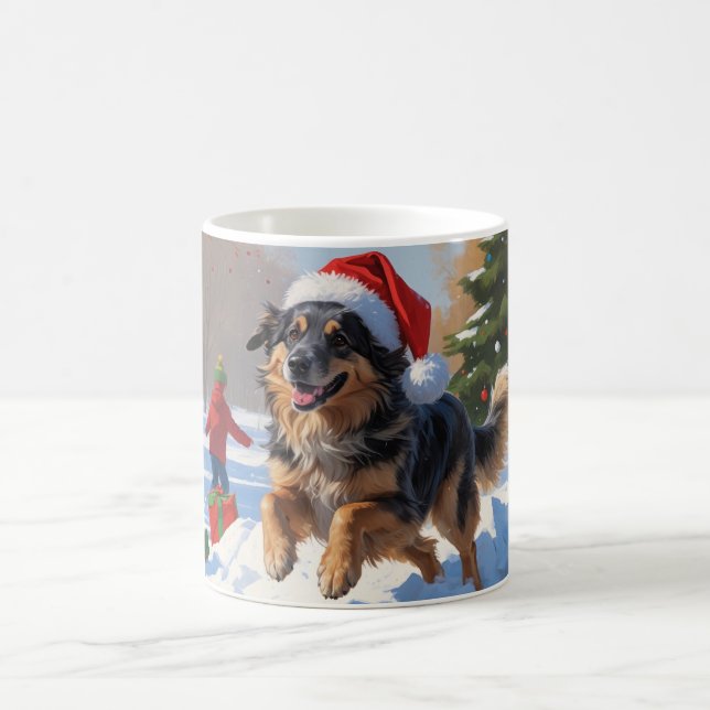 Anatolian Shepherd Christmas Festive Snow Coffee Mug (Center)