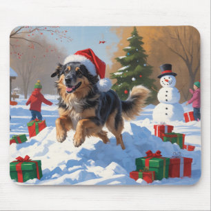 Anatolian Shepherd Christmas Festive Snow Mouse Mat