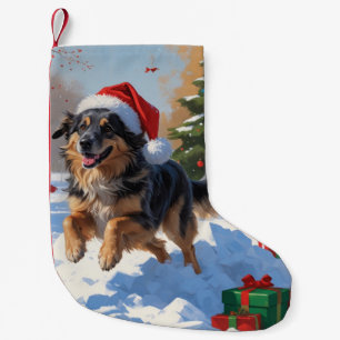 Anatolian Shepherd Christmas Festive Snow Small Christmas Stocking