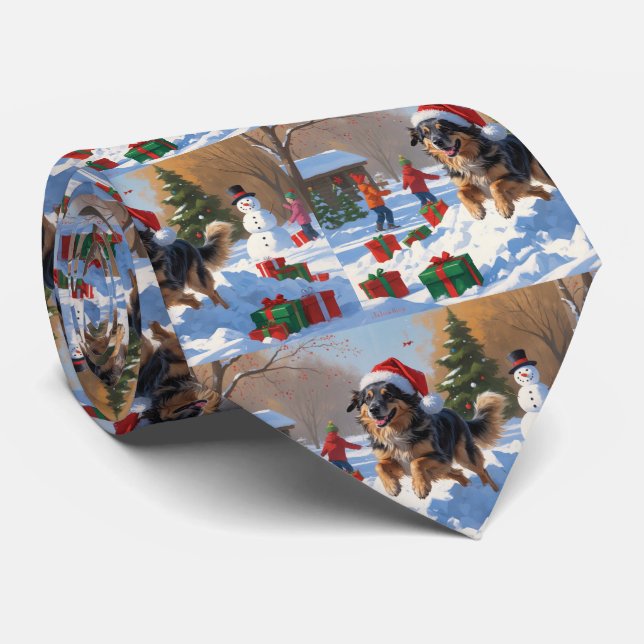 Anatolian Shepherd Christmas Festive Snow Tie (Rolled)