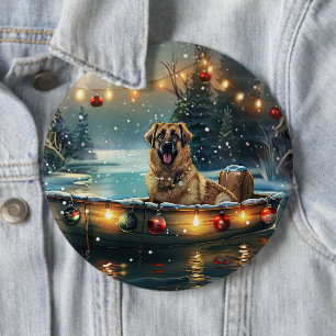 Anatolian Shepherd Christmas Festive Voyage 6 Cm Round Badge