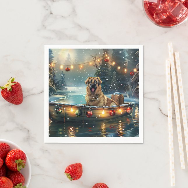 Anatolian Shepherd Christmas Festive Voyage Napkin (Insitu)