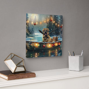Anatolian Shepherd Christmas Festive Voyage Square Wall Clock