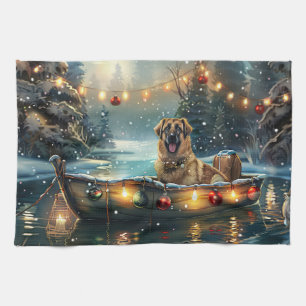 Anatolian Shepherd Christmas Festive Voyage Tea Towel