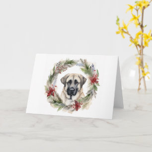 Anatolian Shepherd Christmas Wreath Festive Pup Card