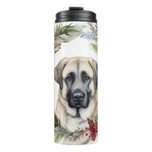 Anatolian Shepherd Christmas Wreath Festive Pup Thermal Tumbler