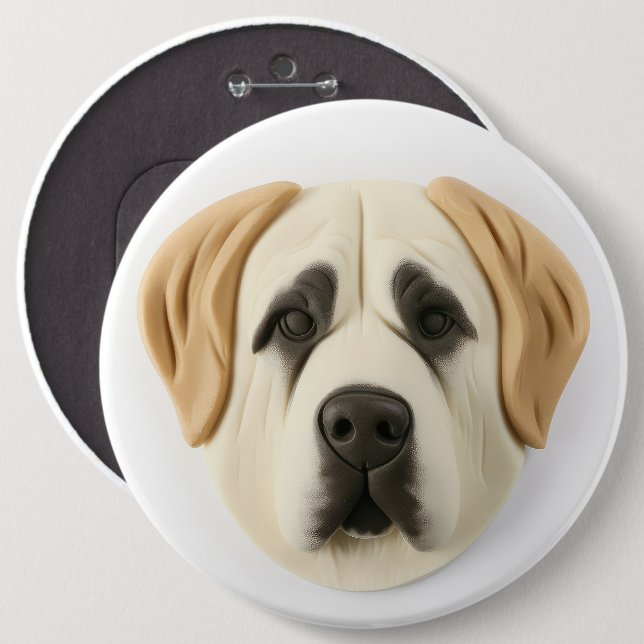 Anatolian Shepherd Dog 3D Inspired 6 Cm Round Badge (Front & Back)
