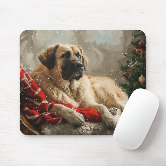 Anatolian Shepherd Dog Christmas Festive Mouse Mat (With Mouse)
