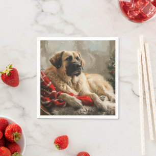 Anatolian Shepherd Dog Christmas Festive Napkin