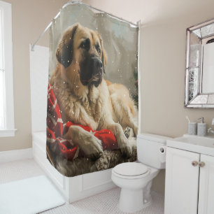 Anatolian Shepherd Dog Christmas Festive Shower Curtain