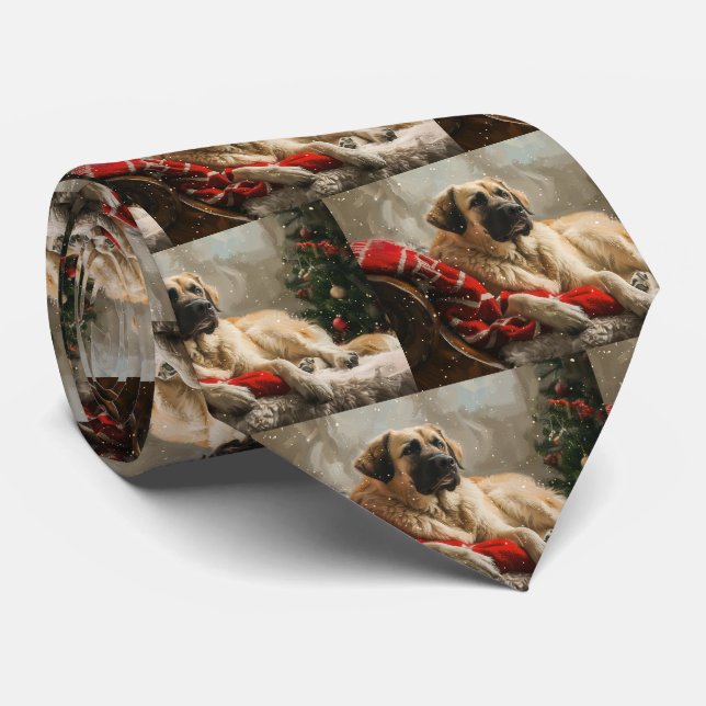 Anatolian Shepherd Dog Christmas Festive Tie (Rolled)