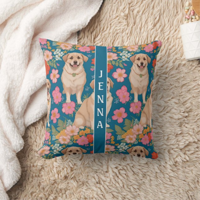 Anatolian Shepherd Dog Floral Colourful Pattern Cushion (Blanket)