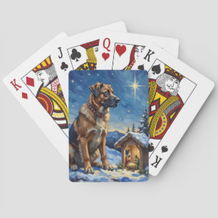 Anatolian Shepherd Dog Guarding Nativity Scene Playing Cards