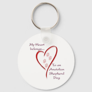 Anatolian Shepherd Dog Heart Belongs Key Ring