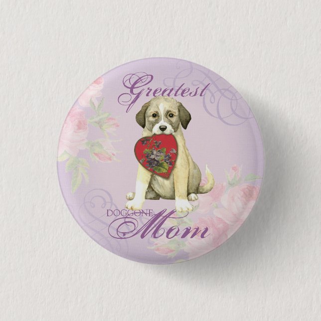 Anatolian Shepherd Dog Heart Mum 3 Cm Round Badge (Front)