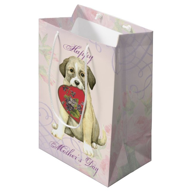 Anatolian Shepherd Dog Heart Mum Medium Gift Bag (Front Angled)