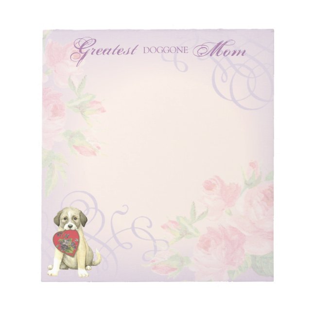 Anatolian Shepherd Dog Heart Mum Notepad (Front)