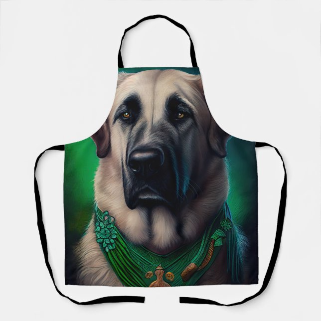 Anatolian Shepherd dog in St. Patrick's Day Dress Apron (Front)