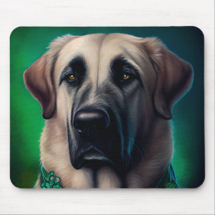 Anatolian Shepherd dog in St. Patrick's Day Dress Mouse Mat