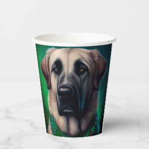 Anatolian Shepherd dog in St. Patrick's Day Dress Paper Cups
