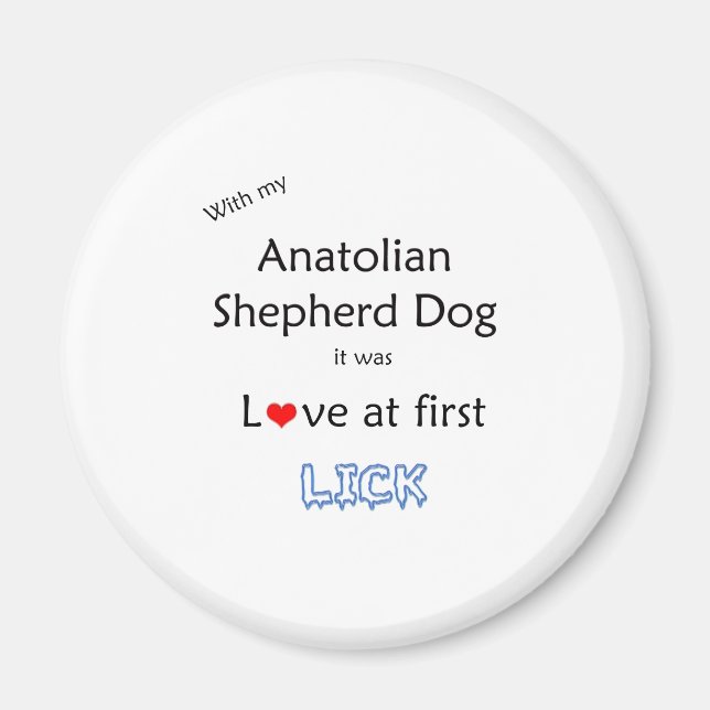 Anatolian Shepherd Dog Lick Design Magnet (Front)