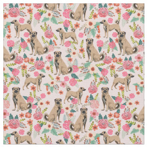 Anatolian Shepherd dog pastel pink florals Fabric