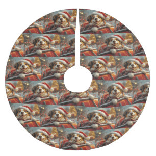 Anatolian Shepherd Dog Roller Coaster Christmas Brushed Polyester Tree Skirt