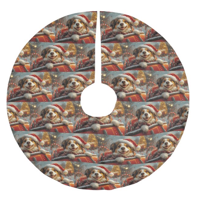 Anatolian Shepherd Dog Roller Coaster Christmas Brushed Polyester Tree Skirt (Front)